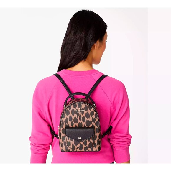 S Kate Spade Schuyler Mini Backpack Leopard Cheetah KE721 Leopardo NWT main image 3
